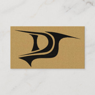 A cool cardboard DJ initials business card