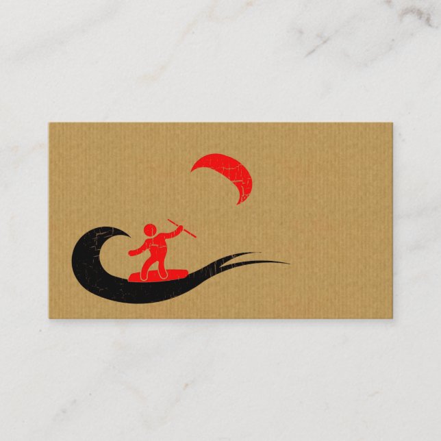 A cool cardboard kitesurf business card (Front)