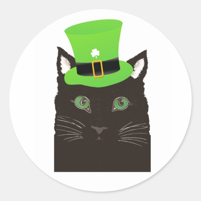 A Cool Cat with a Green Hat Sticker (Front)
