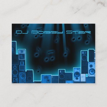 A Cool Dj Blue Laser Business Card by johan555 at Zazzle