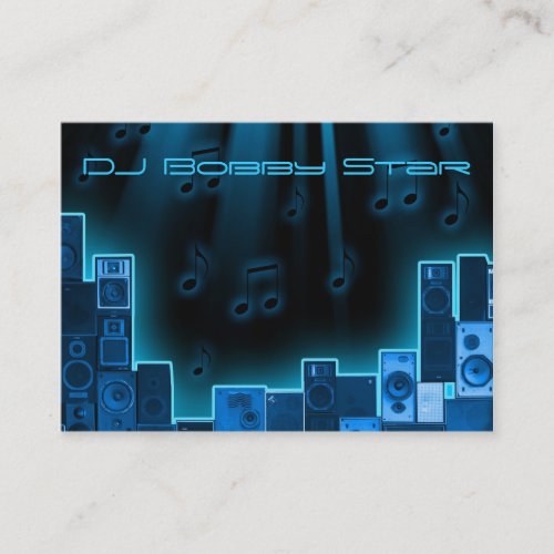 A cool DJ blue laser business card