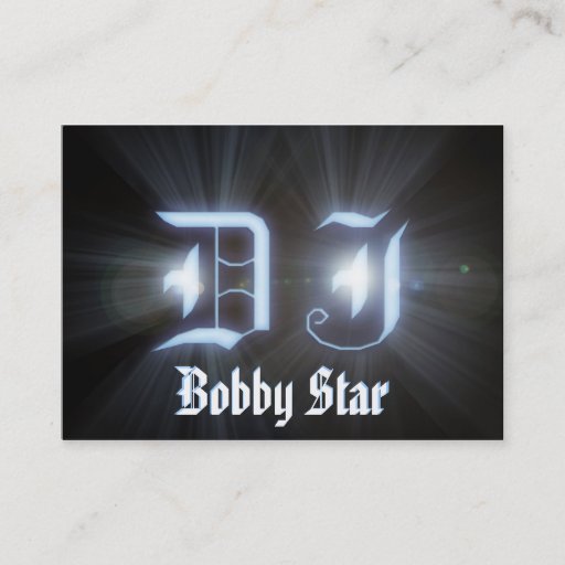 Customizable A cool DJ blue laser ligt initials business card