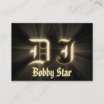 A Cool Dj Gold Laser Ligt Business Card by johan555 at Zazzle