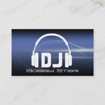 A Cool Dj Headphon Modern Blue Laser Business Card by johan555 at Zazzle
