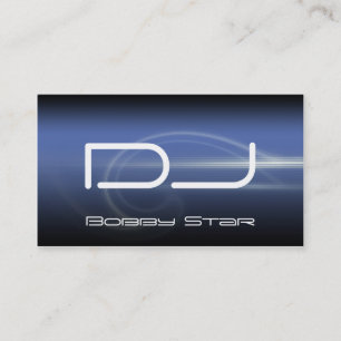 A cool DJ modern blue laser business card