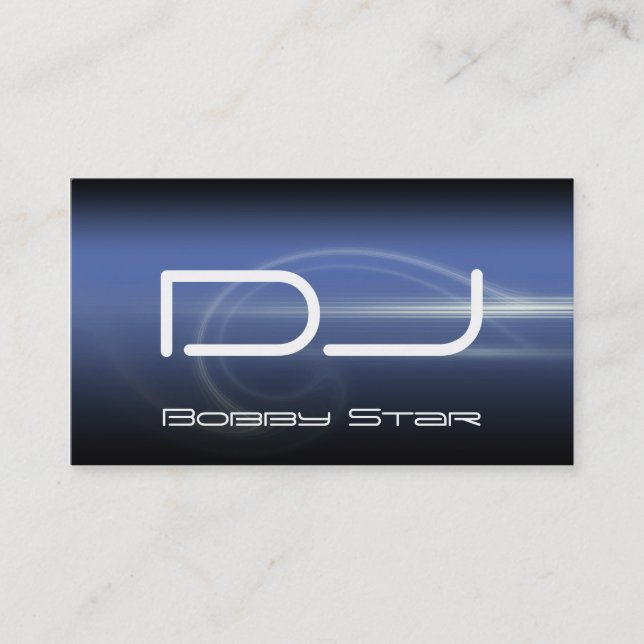 A cool DJ modern blue laser business card (Front)