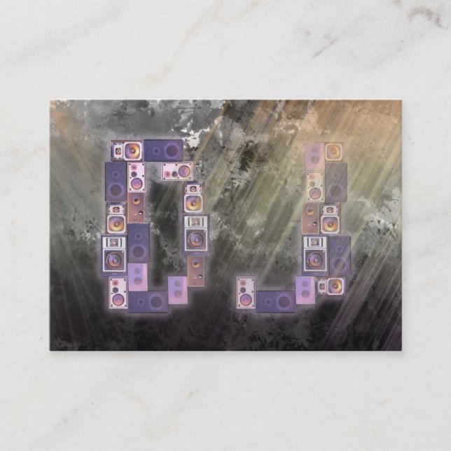 A cool DJ pile of speakers businesscard Business Card (Front)