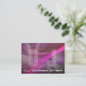A cool DJ pink laser light business card (Standing Front)