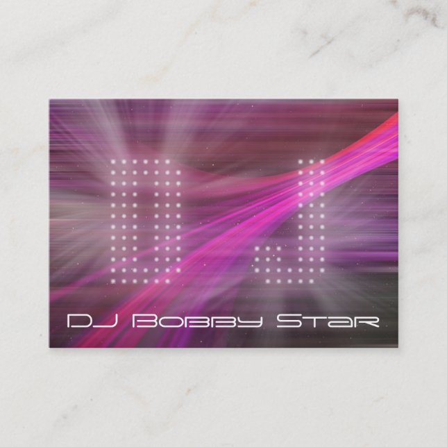 A cool DJ pink laser light business card (Front)