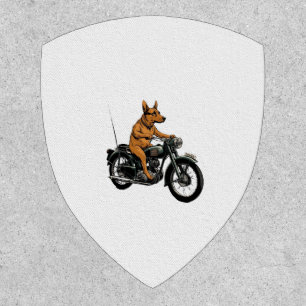 A Cool Dog Riding a Motorcycle Patch