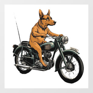 A Cool Dog Riding a Motorcycle Wall Decal
