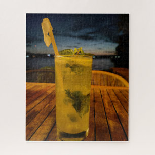 A cool drink at a the waters edge. Flores Guatemal Jigsaw Puzzle