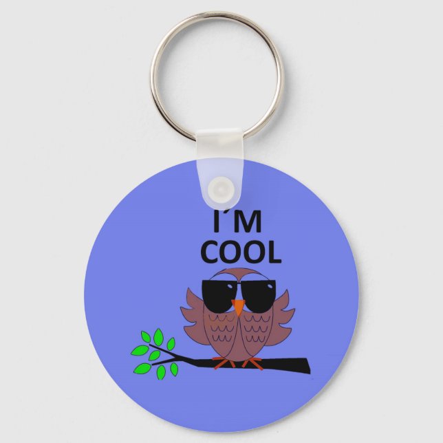 A Cool Dude's Wise Owl Keychain (Front)