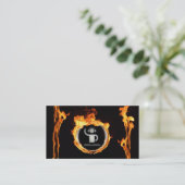 A cool flaming DJ business card (Standing Front)
