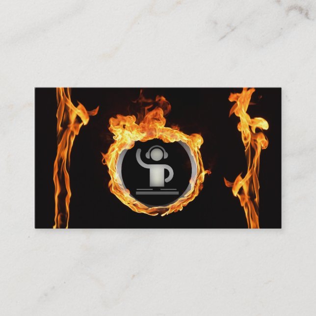 A cool flaming DJ business card (Front)