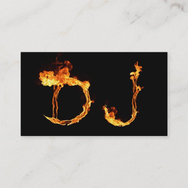 A cool flaming DJ business card (Front)