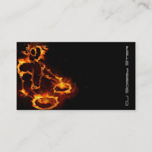 A cool Flaming DJ on Fire business card