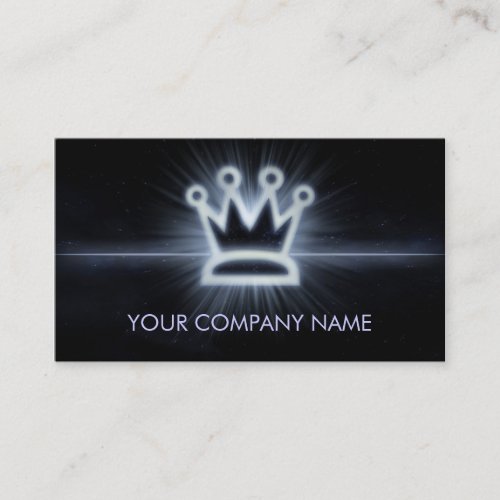 A cool glowing crown space business card