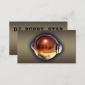 A cool gold 3D DJ logo business card (Front/Back)