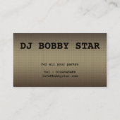 A cool gold 3D DJ logo business card (Back)