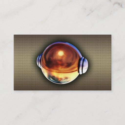 Customizable A cool gold 3D DJ logo business card