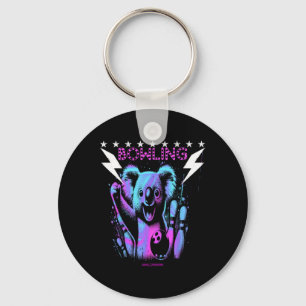 A Cool Koala Bear Bowling With Lightning Strike  Keychain