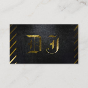 A cool matte black and gold DJ business card