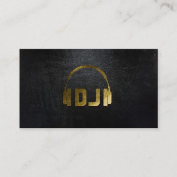 A Cool Matte Black And Gold Dj Business Card by johan555 at Zazzle