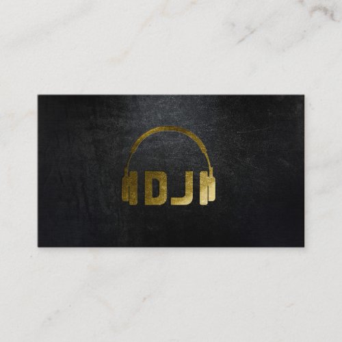 A cool matte black and gold DJ business card