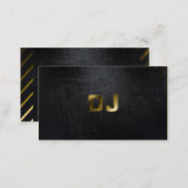 A cool matte black and gold DJ business card (Front/Back)