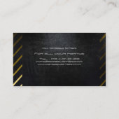 A cool matte black and gold DJ business card (Back)