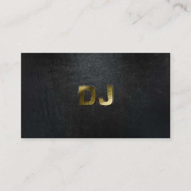 A cool matte black and gold DJ business card (Front)
