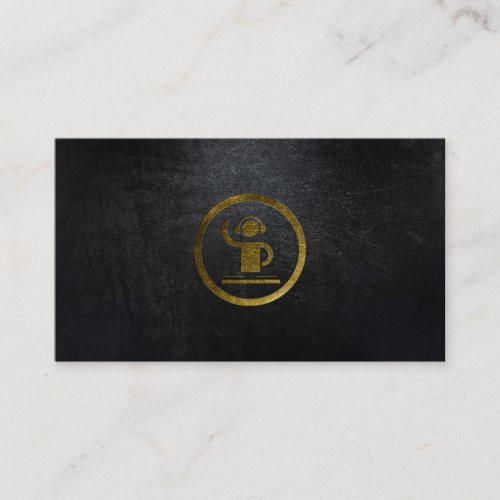 A cool matte black and gold DJ business card