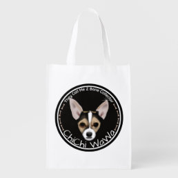 A Cool Original Chihuahua Black &amp; Brown Graphic Grocery Bag
