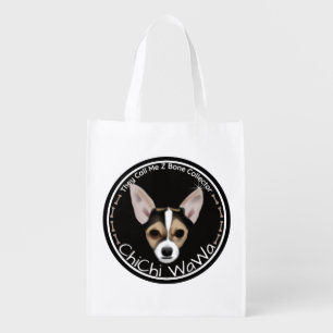 A Cool Original Chihuahua Black & Brown Graphic Grocery Bag
