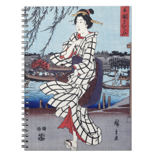 A Cool Summer Evening at Bridge, Utagawa Hiroshige Notebook