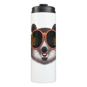 A Cool Tanuki With Ornate Sunglasses Thermal Tumbler