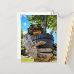 A Cool Troll Holds Up a Tree Postcard