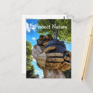 A Cool Troll Holds Up a Tree Protect Nature Postcard