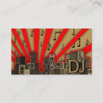 A Cool Vintage Cardboard Dj Icon Business Card by johan555 at Zazzle