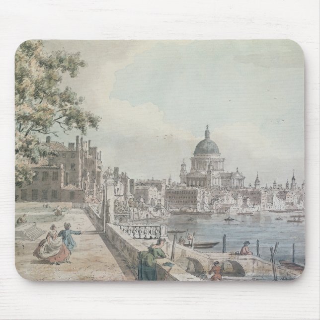 A copy of part of a drawing by Canaletto, of St. P Mouse Pad (Front)