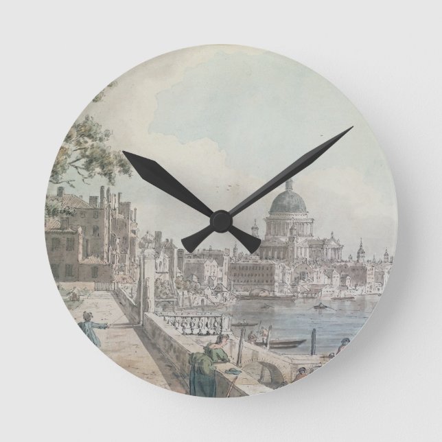 A copy of part of a drawing by Canaletto, of St. P Round Clock (Front)