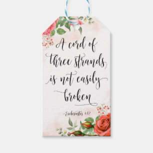 A Cord Of Three Strands, Ecclesiastes 4:12 Gift Tags