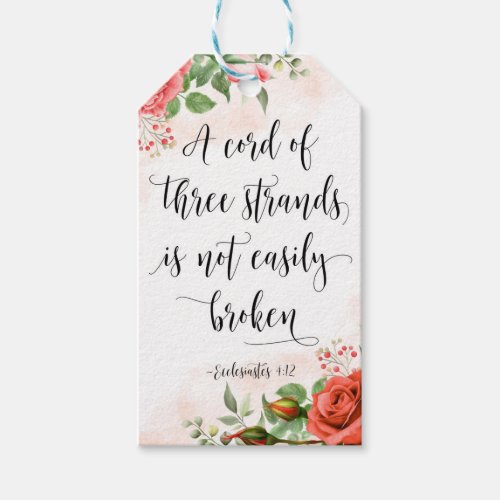 A Cord Of Three Strands Ecclesiastes 412 Gift Tags
