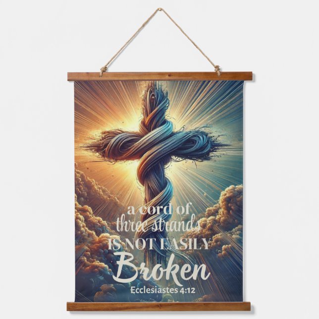 "A cord of three strands" Ecclesiastes 4:12 Hanging Tapestry (Front)