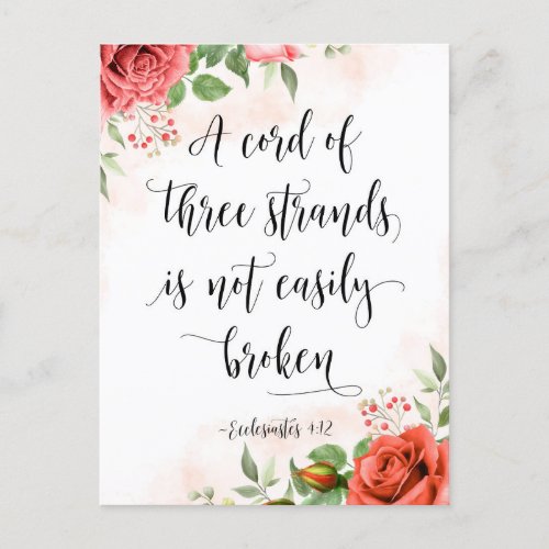 A Cord Of Three Strands Ecclesiastes 412 Postcard