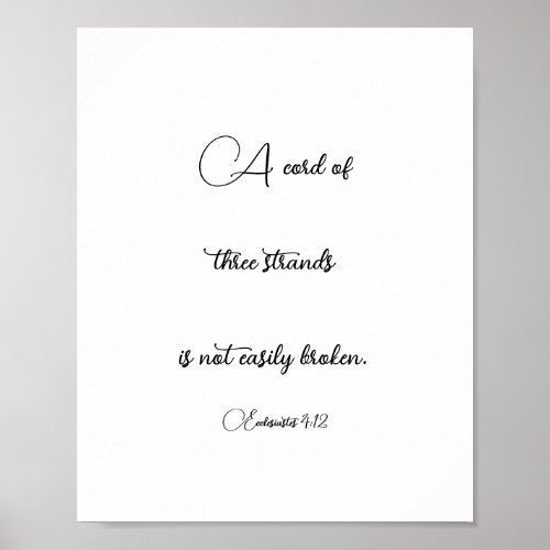 A Cord Of Three Strands Ecclesiastes 412 Poster