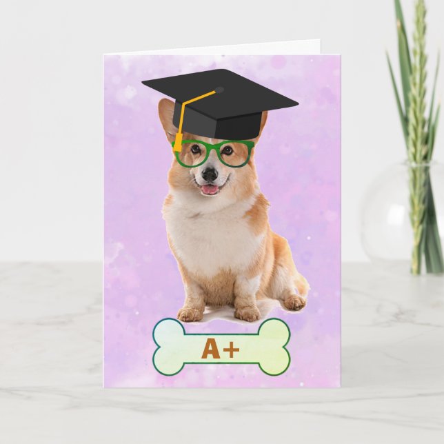 A+ Corgi Graduation Card (Front)