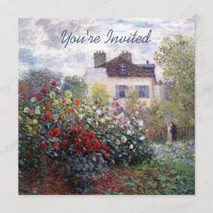 A Corner of the Garden with Dahlias House Warming Invitation