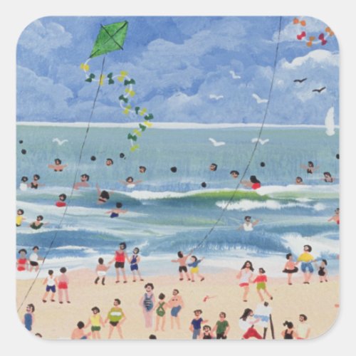 A Cornish Beach Square Sticker